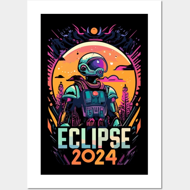 solar eclipse 2024 Wall Art by vaporgraphic